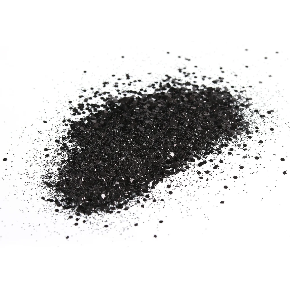 1 бутылка черные блестки порошок пыль сделай сам для ногтей искусство дизайн