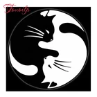 Квадратнаякруглая 5d алмазная живопись Touoilp, Инь Янь, кот, крест, новый год, алмазная Бриллиантовая картина