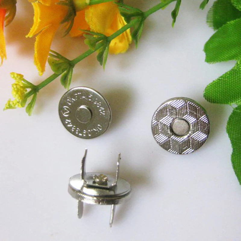 10 компл./лот мм серебряные маленькие металлические магнитные пуговицы для сумок