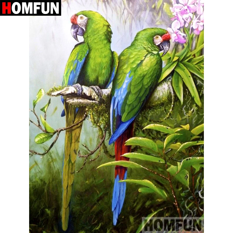 

HOMFUN Full Square/Round Drill 5D DIY Diamond Painting "Animal parrot" Embroidery Cross Stitch 5D Home Decor Gift A07798