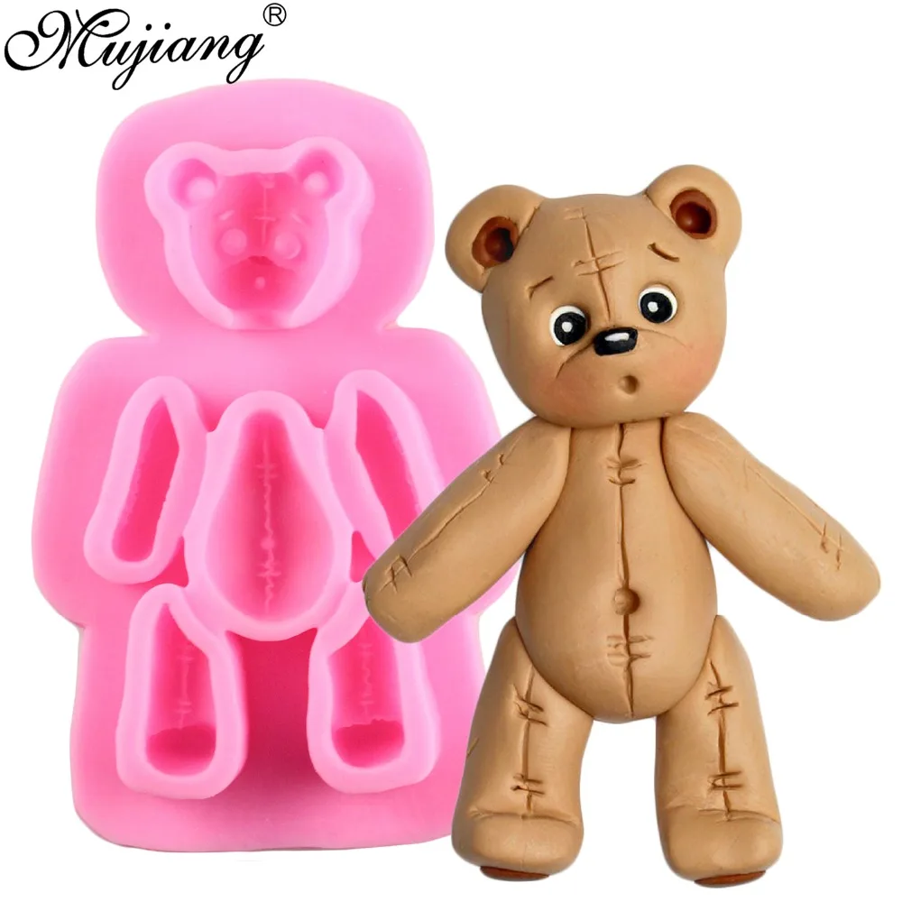 Милый медведь кондитерских Fondant (сахарная) силиконовая форма выпечка торта DIY