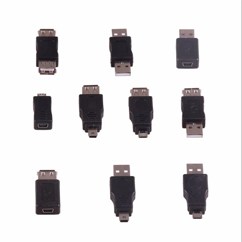 10 шт./лот OTG 5-контактный Переходник F/M USB штырь-гнездо micro mini plug для компьютера