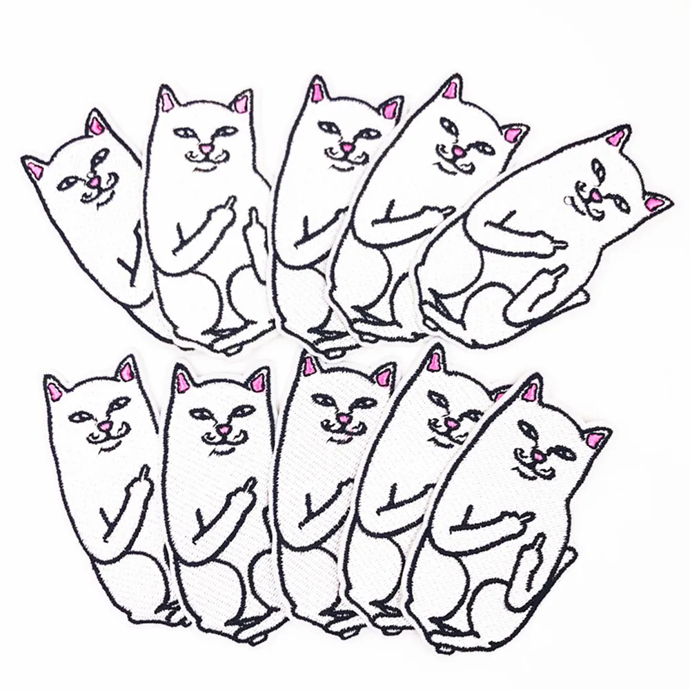 Горячая 1 шт. Кот (Размер: 5 3x9 8 см) значки вышитая аппликация швейная нашивка