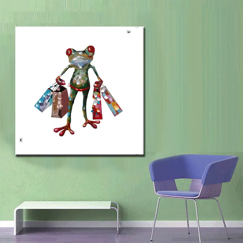 Art Poster &quotFrog&quot Animal Canvas Painting Wall Pictures for Living Room Decoration Picture Bedroom | Дом и сад