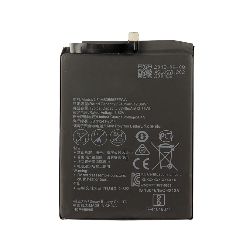 3340 мА/ч, HB356687ECW Батарея для Huawei Mate 10 Lite/G10/Nova 2i Nova2i Nova3i 3i/Honor 9i RNE-L01 L02 L03 L21 L22