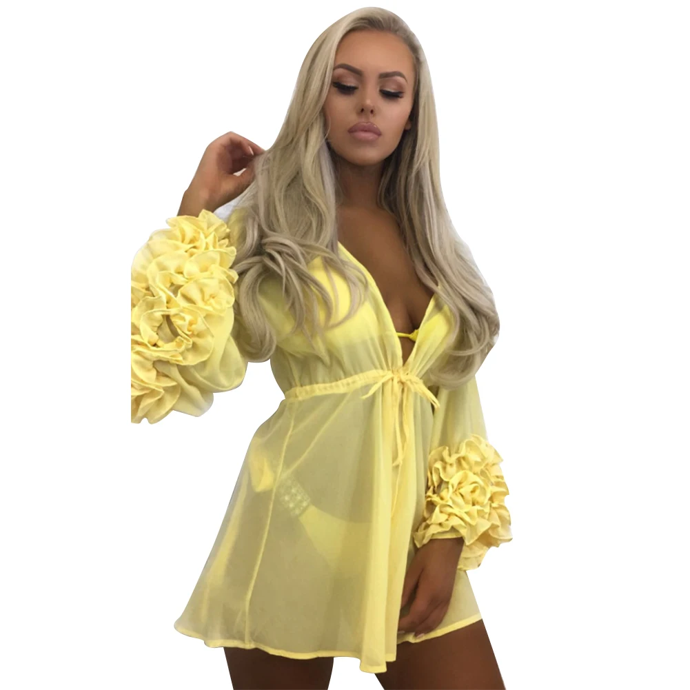 Женская сексуальная однотонная блузка на шнуровке летняя пляжная одежда