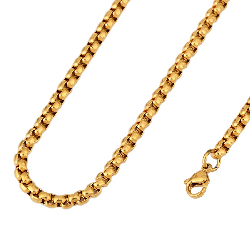 Цепочка в коробке для мужчин модная цепь из нержавеющей стали стиле хип-хоп длина