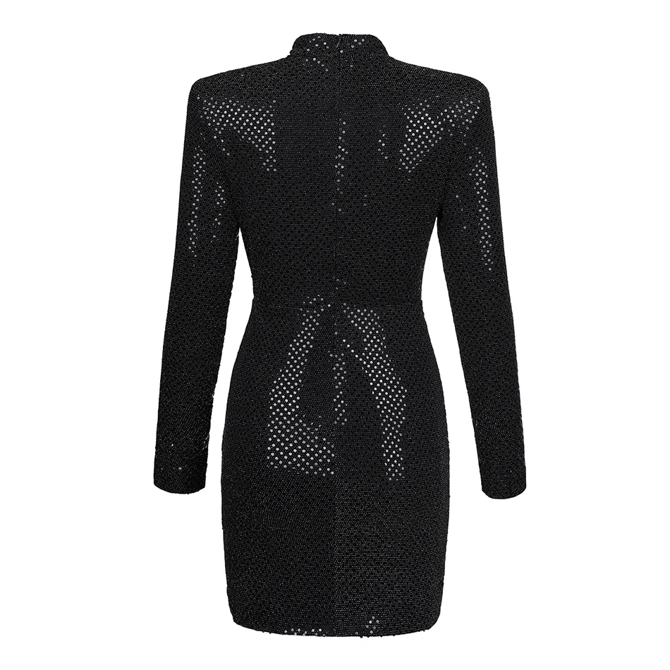2020 Новинка весны Для женщин Мини черного цвета с блестками пикантные вечерние