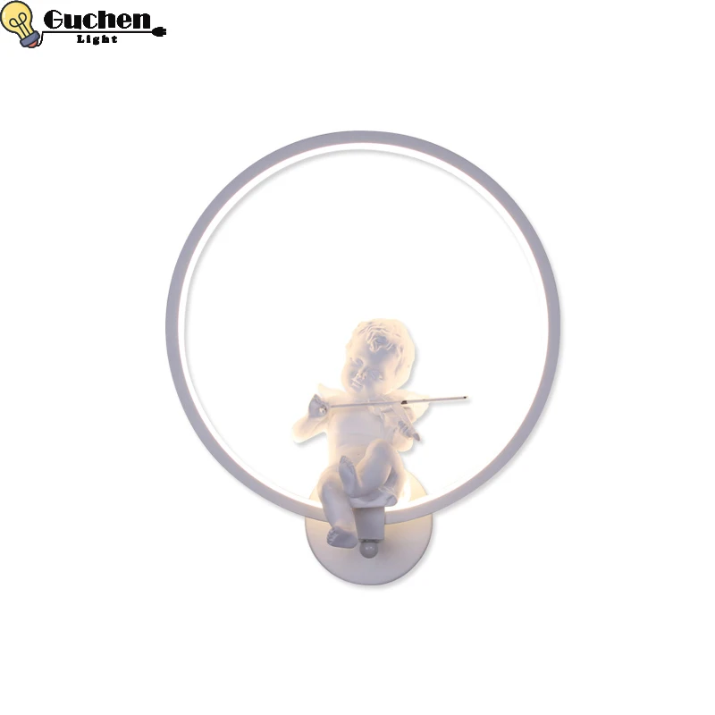 

Nordic designer Wall Lamps indoor bedroom/livingroom led wall lighting Minimalist art Sconce with angel Home Decoration wall