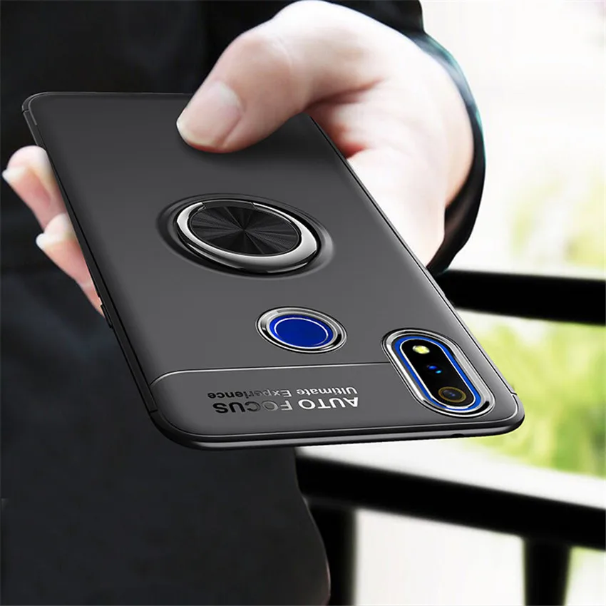 Магнитный автомобильный держатель чехол для OPPO Realme 3 Pro силиконовый