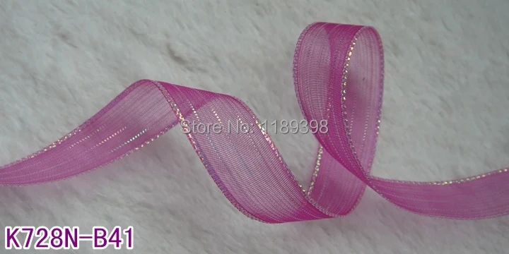 Прозрачная лента из органзы с металлическим люрексом для свадебного украшения