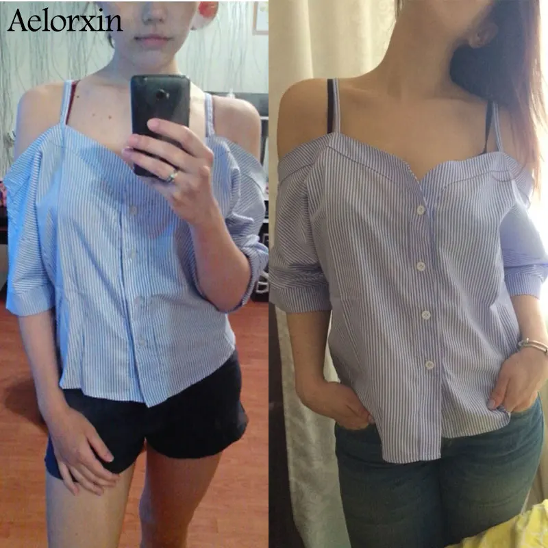 Aelorxin 2019 Сексуальная женская блузка с открытыми плечами рубашка Лето милые топы