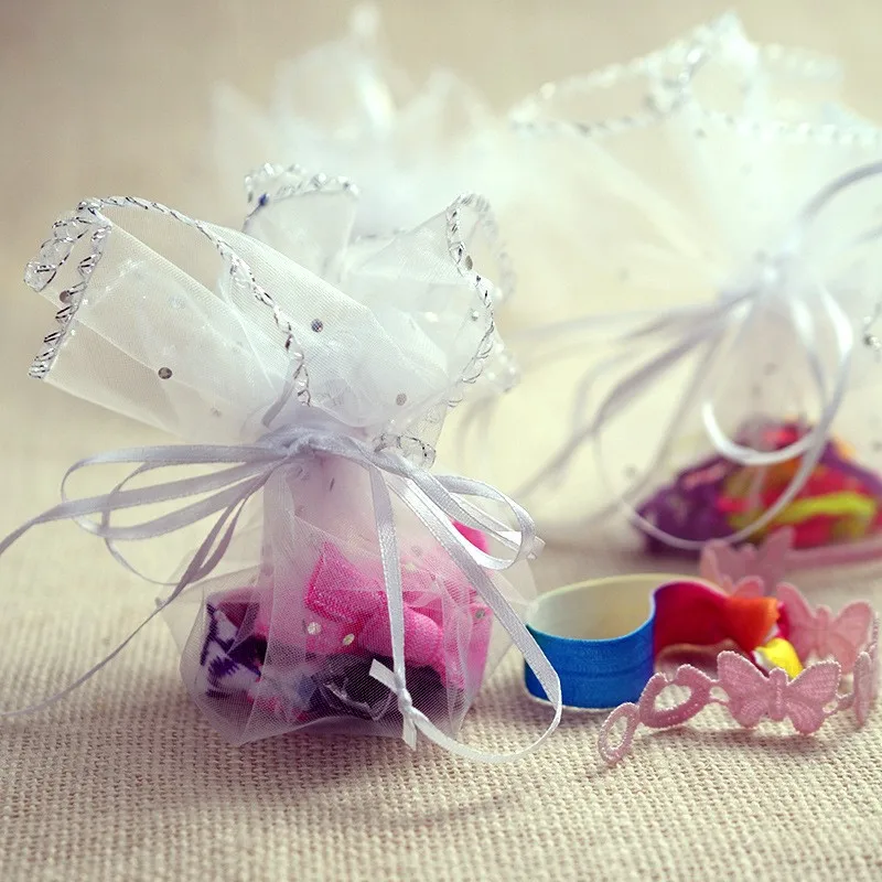100pcs diameter 26cm White Round Organza Bag Drawstring jewelry packaging bags for Wedding/gift/food/candy/Christmas Yarn bag | Дом и сад