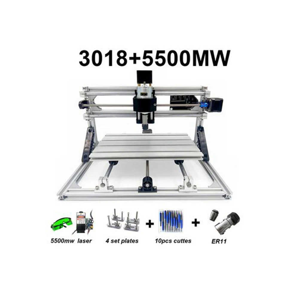 Set 4 CNC3018 withER11 diy Мини гравировальный станок с ЧПУ, лазерная гравировка, Pcb PVC фрезерный станок, деревообрабатывающий фрезерный станок с ЧПУ 3018 лучшие передовые игрушки - Цвет: Set 4