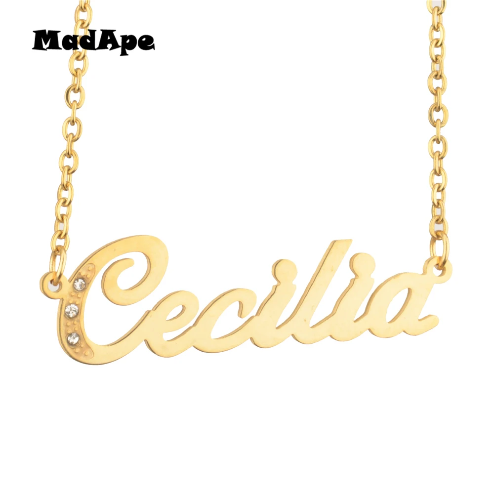 Ожерелье MadApe Cecilia из нержавеющей стали под заказ ожерелье с любым именем