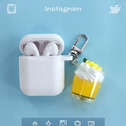 B Конфетный фруктовый декоративный силикон чехол для Apple Airpods чехол Bluetooth беспроводные наушники защитный чехол сумка коробка брелок - Цвет: B