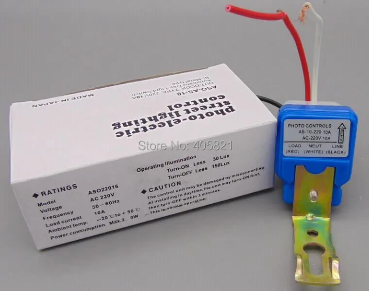 Автоматический выключатель лампы Waterprooof/фотовыключатель AS10 AC220V 10A 10 шт.|switch cost|switch