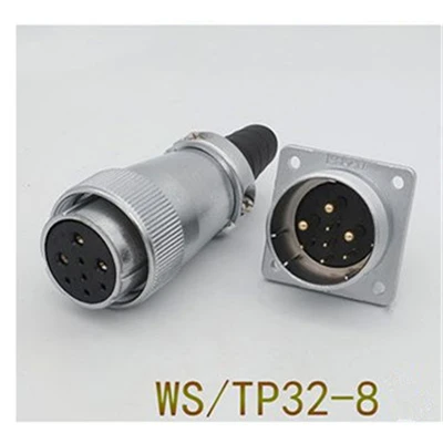 WS32-8Pin 1 комплект WS32 авиационным соединителем мужской и женский квадратный фланец Диаметр вала(мм): гнездо 4/6/8/10/11/12/13/14/19 Pin вилкой/корейский производитель кабелей авиации круговой разъем кабеля - Цвет: WS32-8Pin