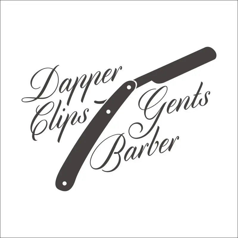 DCTAL hombre Парикмахерская pegatina ESTD Chop хлебная наклейка стрижка pelo Clipper afeitar vinilo Wall Art