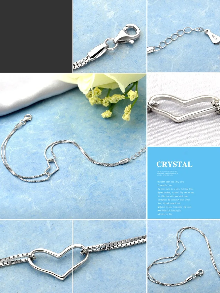 Женские браслеты с застежкой-лобстером посеребренные браслеты-цепочки