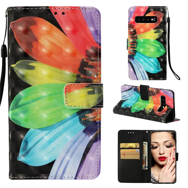 Pattern 3 Чехол для телефона для samsung Galaxy S10E S10, чехол-книжка из искусственной кожи на магните, чехол-кошелек для samsung Galaxy S10 Plus S 10, чехол-крышка - Цвет: Pattern 3