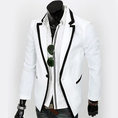 Для мужчин Мода Тонкий костюм Бизнес Нотч One Button Blazer пальто куртки Топ | Мужская