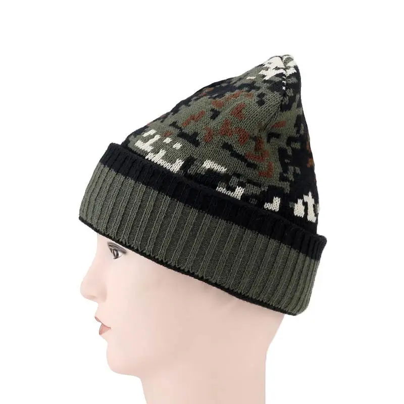 Зимние шапки бини для мужчин брендовые уличные женские вязаные военные теплая