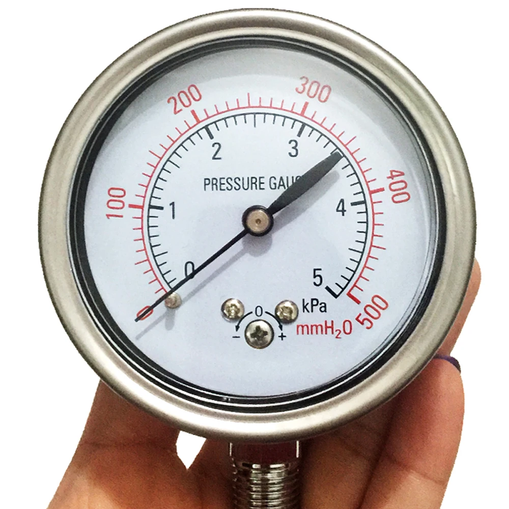 

Stainless steel shell YE-60 diaphragm pressure gauge water meter column surface micro pressure gauge 10KPA 20KPa 5KPA gas meter