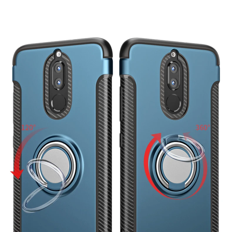 Чехол для huawei mate 10 Lite цветной металлический магнитный держатель кольца 360 Мягкий