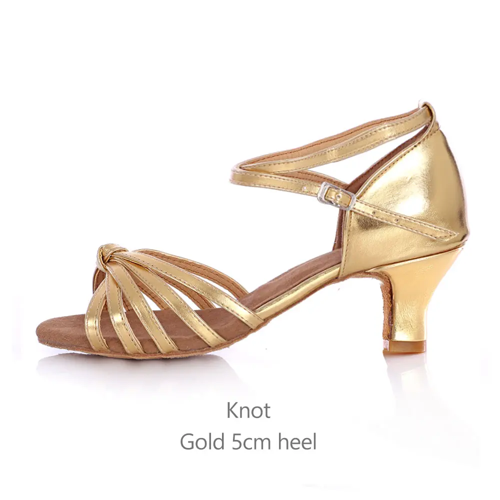 gold knot 5cm Женские черные Туфли для латинских танцев Женская 5/7 см; туфли на высоком каблуке с принтом смайлов; мягкая домашняя Обувь для танцев бальный Танго Танцы обувь для Для женщин L09 - Цвет: gold knot 5cm