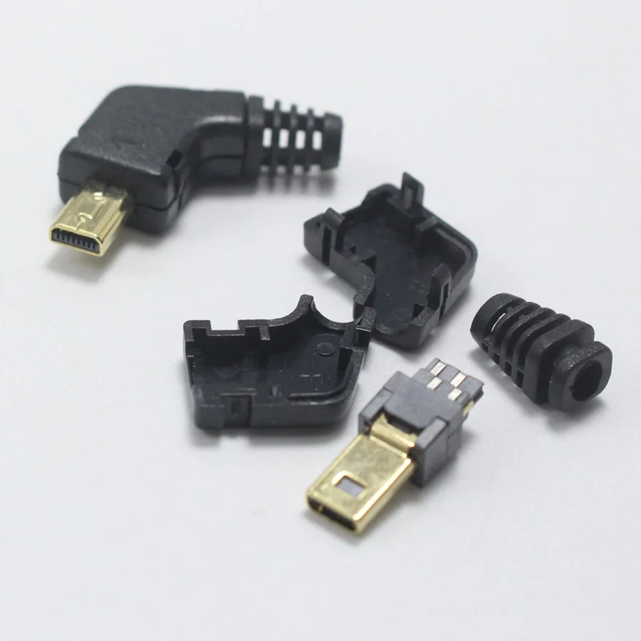 1 комплект мини-usb 8-контактный сварочный штекер 8 P позолоченный угловой разъем 4 в 1 DIY черные вилки для цифровой камеры