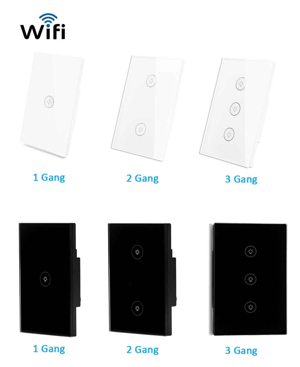 SUPLO Wi-Fi Смарт настенный сенсорный светильник переключатель Gang1/2/3 Панель Беспроводной дистанционного Управление с помощью мобильного приложения в любом месте совместим с Alexa