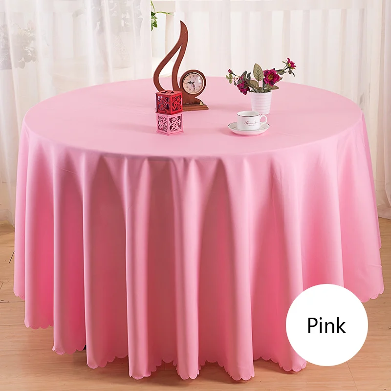 Pink Скатерть IHAD, круглая, квадратная, цветная, скатерть, на Рождество, свадьбу, мероприятие, вечерние, для отеля, для украшения дома, для столовой, Полиэстеровая скатерть - Цвет: Pink