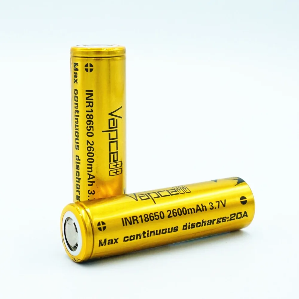 2 шт. VAPCELL INR18650 18650 2600 мА/ч литий 3 7 V перезаряжаемый аккумулятор постоянного 20A