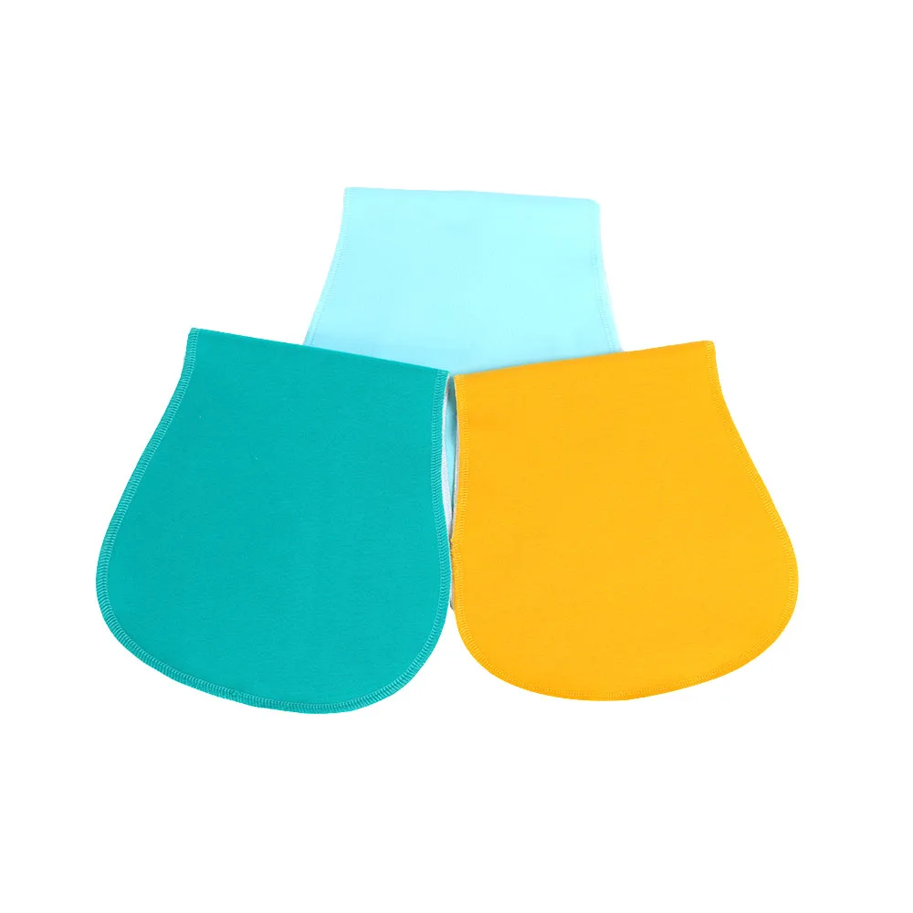 3Pack 100% Cotton Fabric Baby Burp Cloths Set Curved Absorbent Newborn Waterproof Bibs For baberos con mangas | Детская одежда и