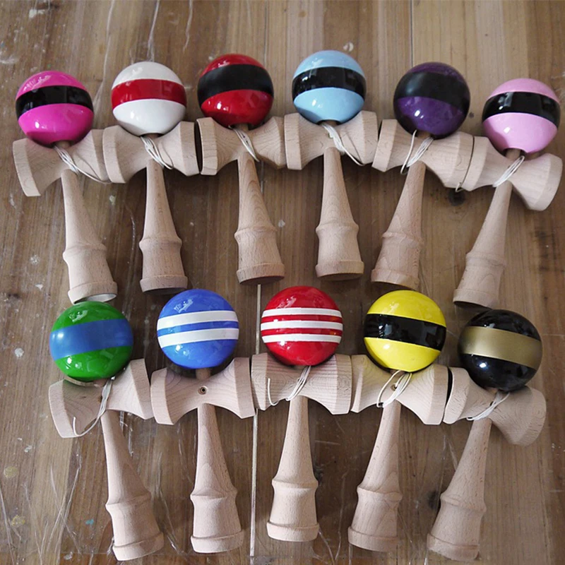 Kendama 18 см полная трещина PU краска деревянный шар Kendama умелое жонглирование мяч игра игрушка Спорт на открытом воздухе