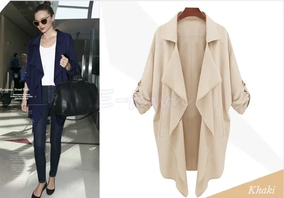 

New Hot Plus Size Stylish And Chiffon Trench Coat Loose Trench Medium-Long Coat Fast Shipping 50