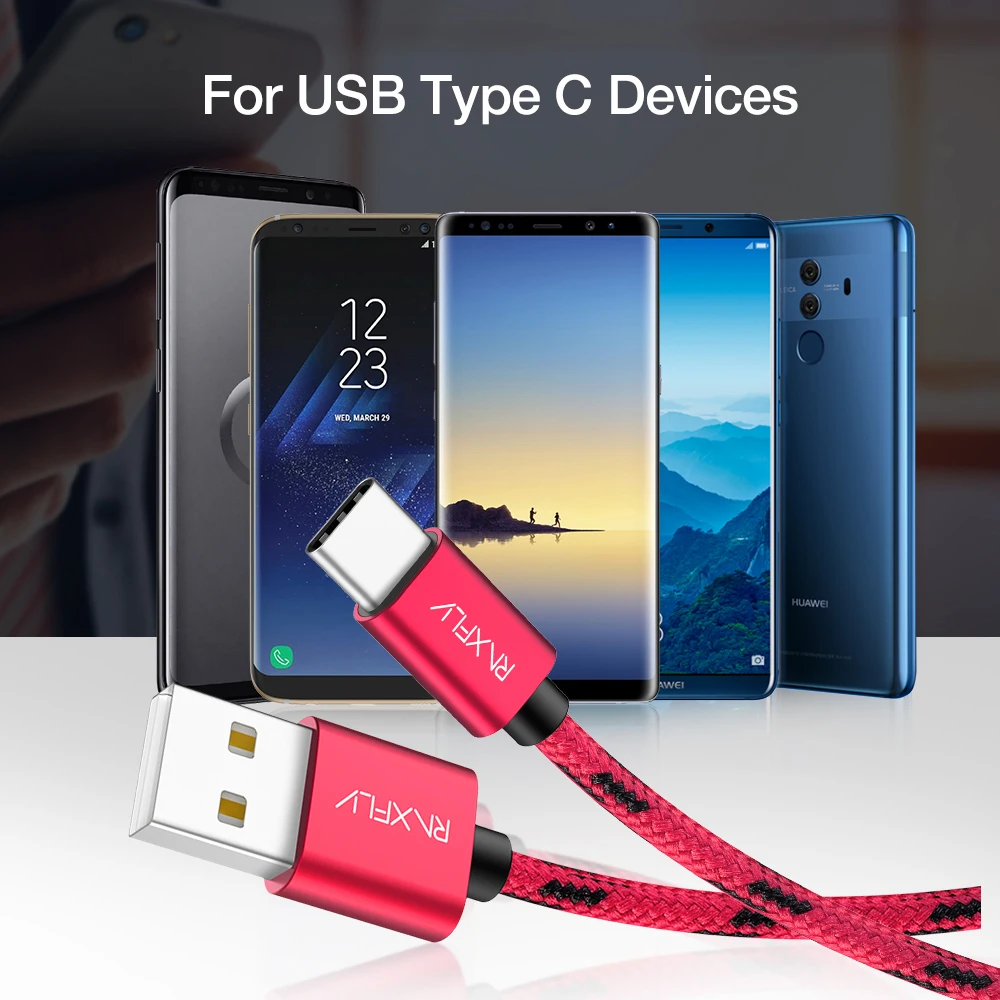 Кабель RAXFLY Type C для Nokia 8 Plus кабель USB One 5 5T 6 c зарядный провод Xiaomi Redmi Note 7|Кабели
