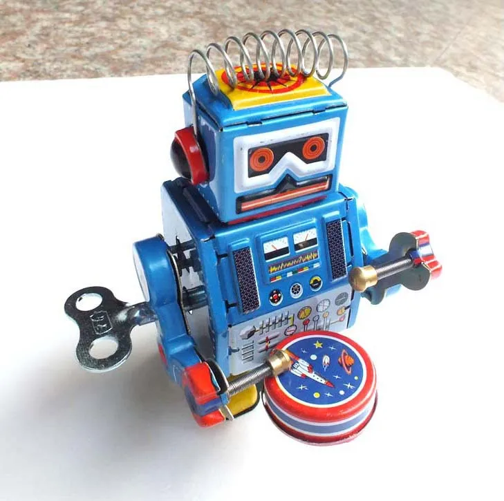 Newest Design Retro Styles beating drum Robot Tinplate Clockwork toy for Kids Classic Toys | Игрушки и хобби