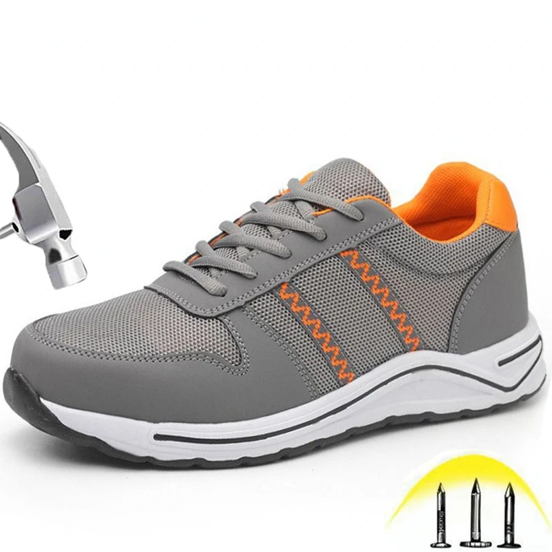 

Safety Shoes Men's Steel Toe Cap Anti-smashing Puncture Proof Summer Women Light Breathable Wear-resistant Anti-slip Work Shoes