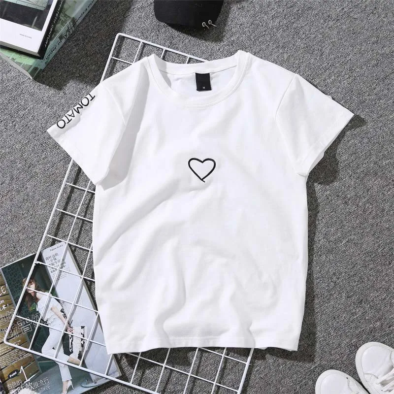 Style 6 White Новинка, женские футболки, повседневные, Харадзюку, топы с принтом Love, летняя женская футболка с коротким рукавом, футболка для женщин, одежда - Цвет: Style 6 White