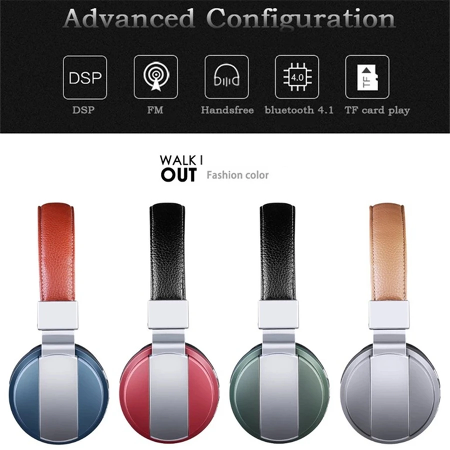 Новый год 2018 Bluetooth наушники спортивные поддержка 32G TF карта FM радио бас 3 5 мм