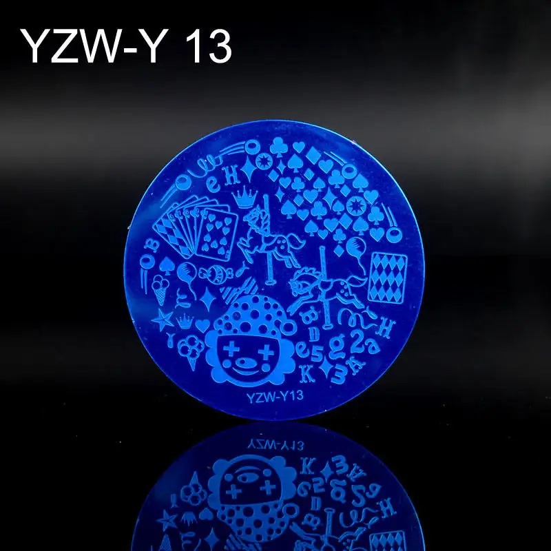 YZW-Y13 YWK Рождественская Цветочная пластина для стемпинга для нейл-арта снег Хэллоуин шаблон Маникюр Шаблон изображения фестиваль год трафарет для ногтей - Цвет: YZW-Y13