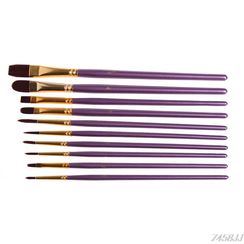 10 шт. Детские акварельные кисти краски деревянная ручка крючок комплект для