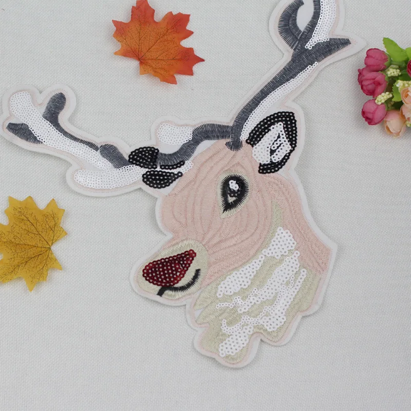 10 шт. одежда с рисунком оленя вышитые нашивки для рождественской одежды пэчворк Декор аппликация значок parches