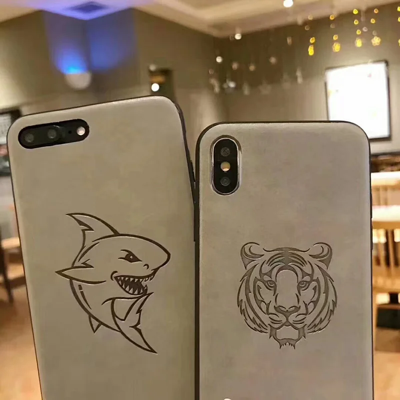 Печать животных тигра Дракон Акула змеиная кожа чехол для iPhone X XS max Xr Твердый 8 7 6 6s