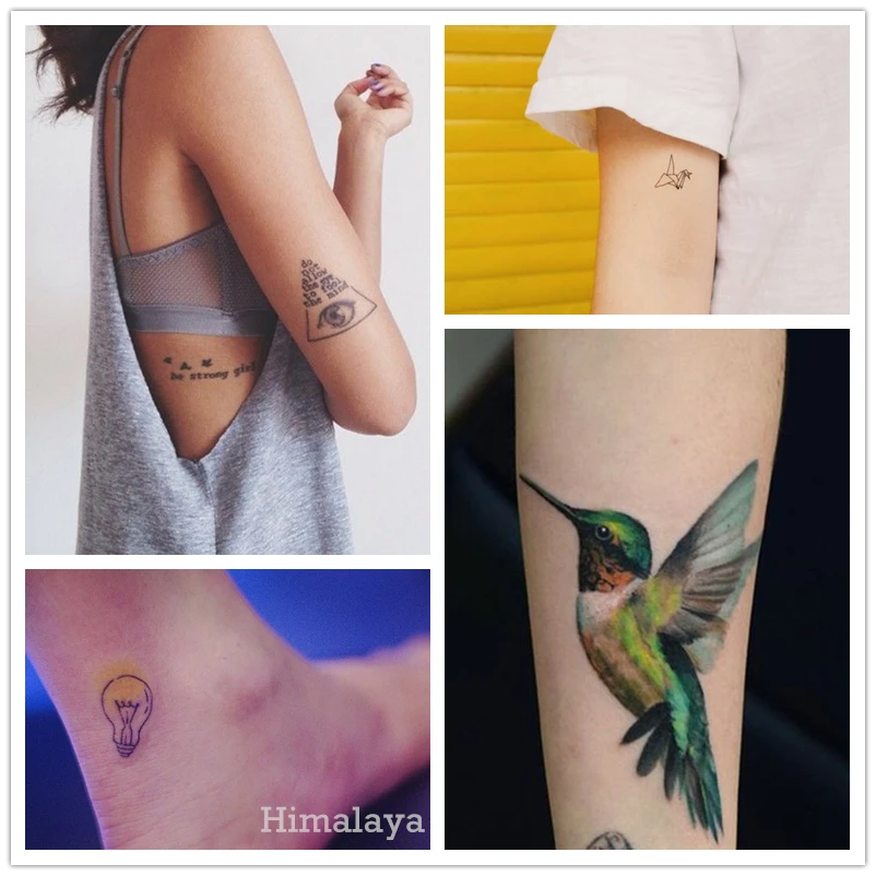 #392 Hummingbird электрическая лампочка бумажная лодка глаз временная татуировка для