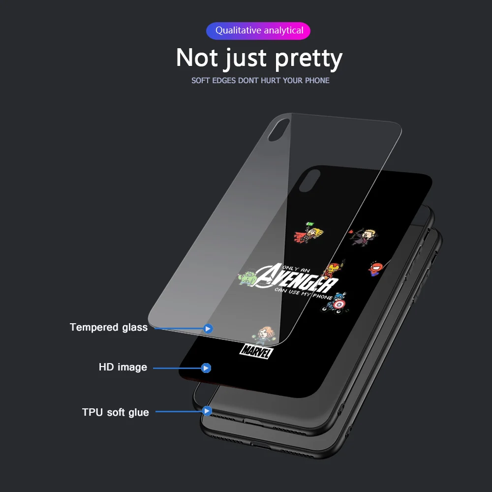 Ciciber Marvel Железный человек для iPhone 11 Pro Max X XR XS MAX 7 8 6 6S Plus стеклянные чехлы задняя крышка для samsung Galaxy S10e S10 S10