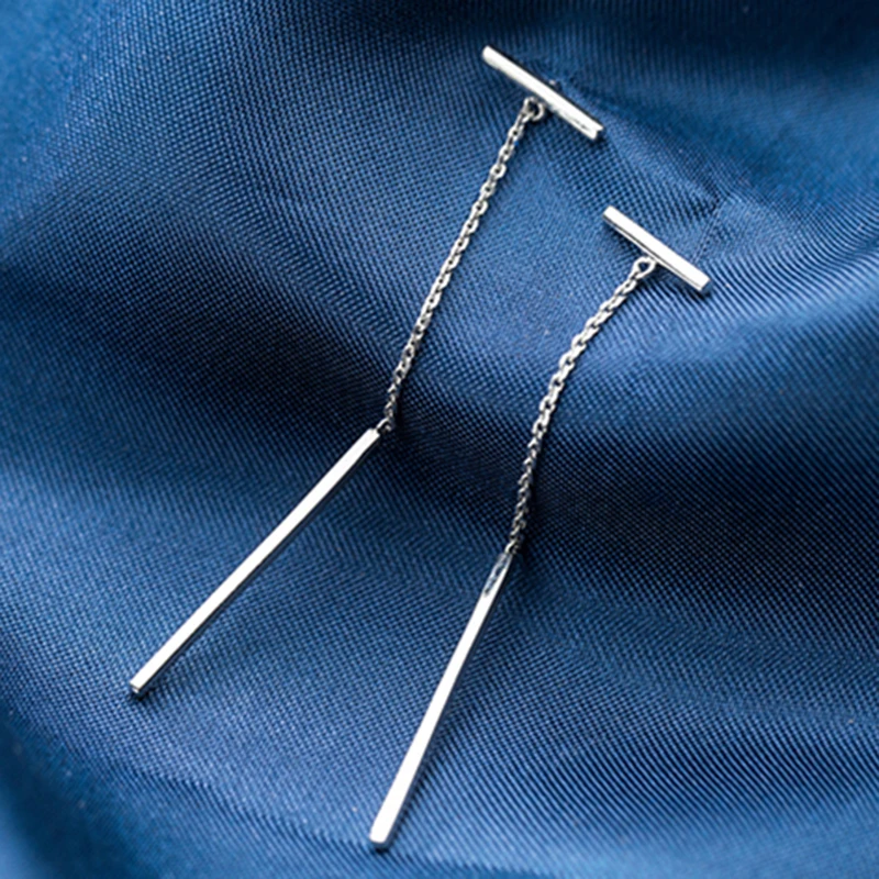 Женские серьги гвоздики с Т образной планкой в стиле панк кисточками для