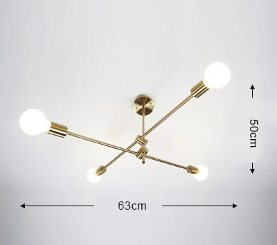 4 Lights Волшебная фасоль молекулярная люстра, вращающаяся регулировка, роскошная латунная цветная Люстра для гостиной, столовой, спальни, Ins, ветровые лампы - Цвет абажура: 4 Lights